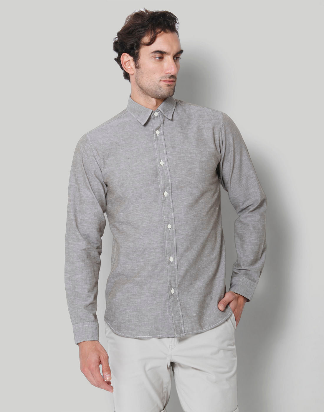 Grey Full Sleeves Shirt