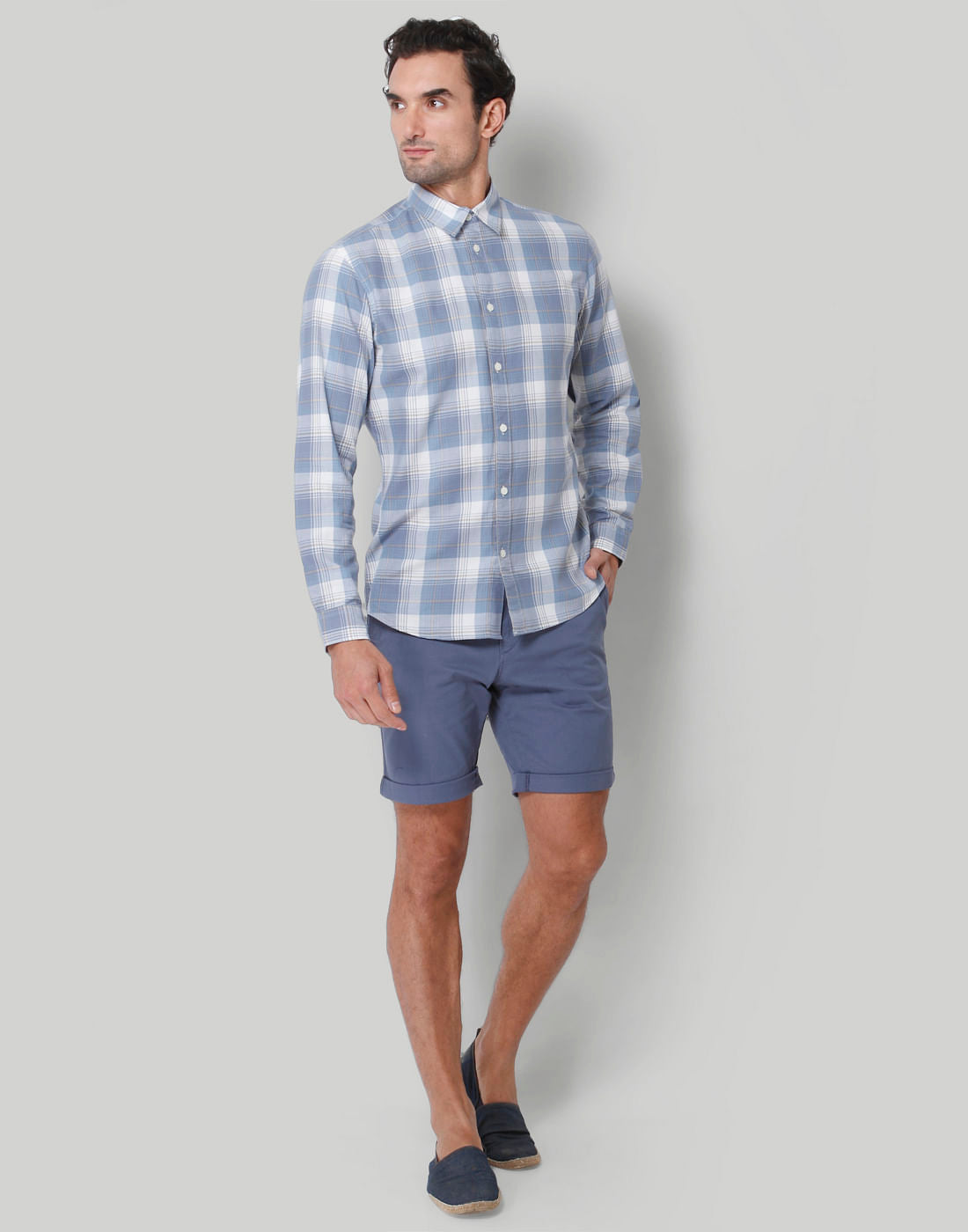 Blue Check Full Sleeves Shirt