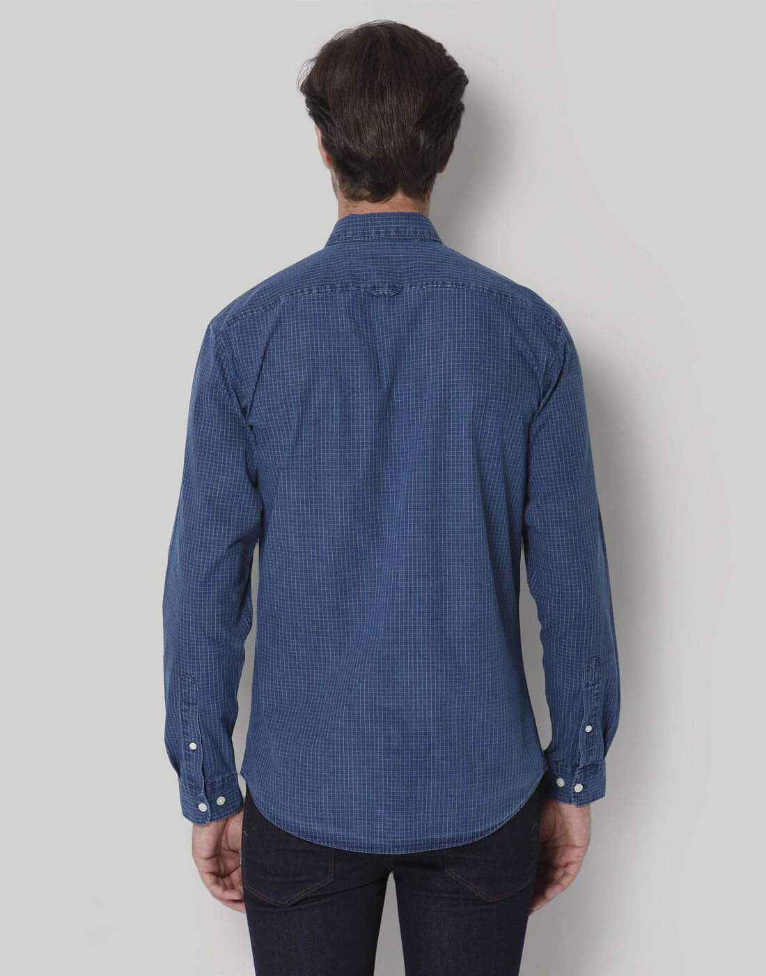 Blue Check Full Sleeves Shirt