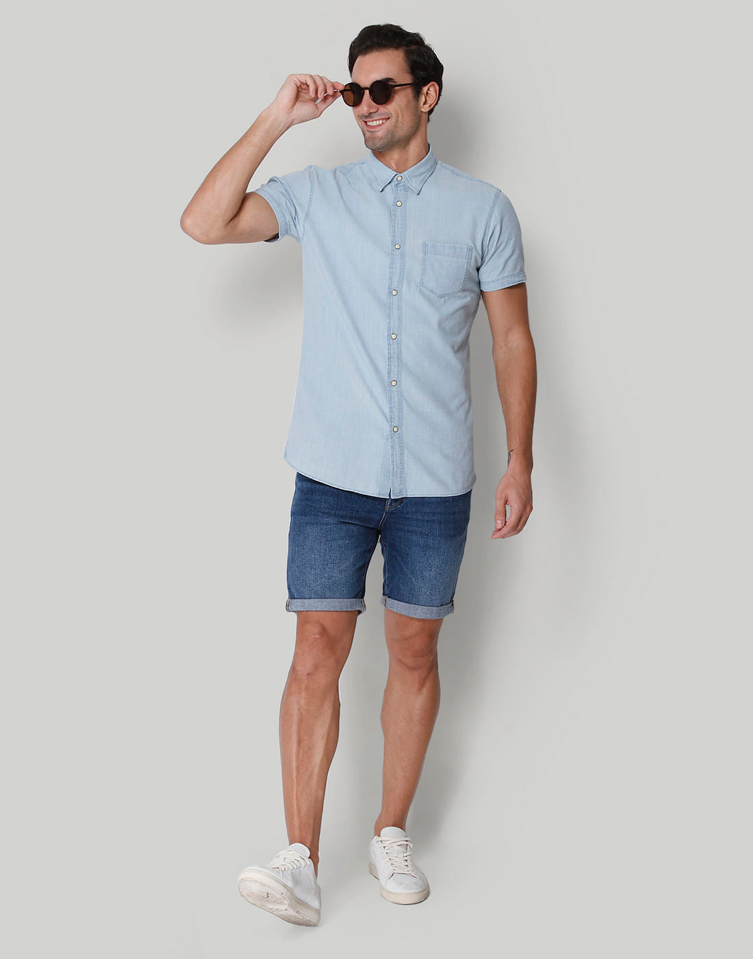 Blue Short Sleeves Shirt