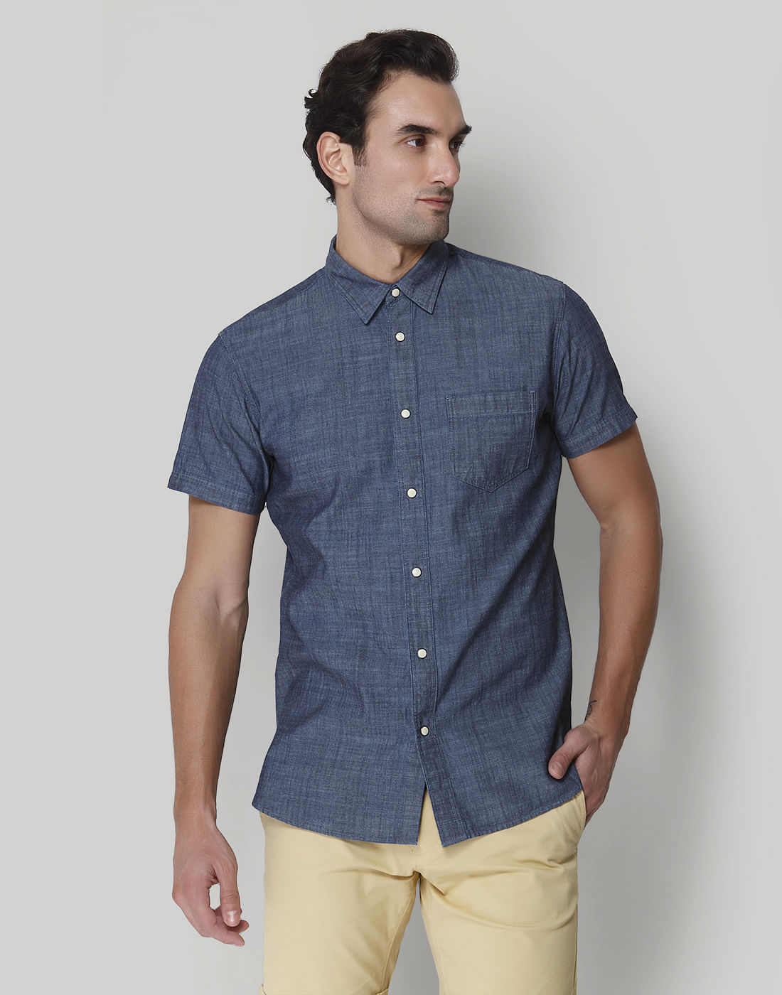 Blue Short Sleeves Shirt