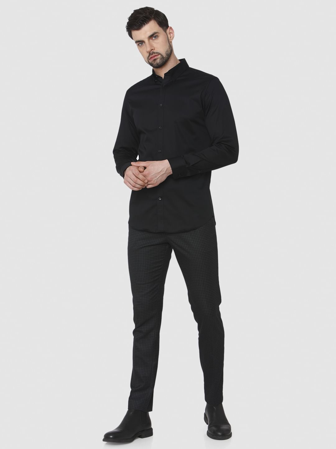 Black Formal Full Sleeves Shirt