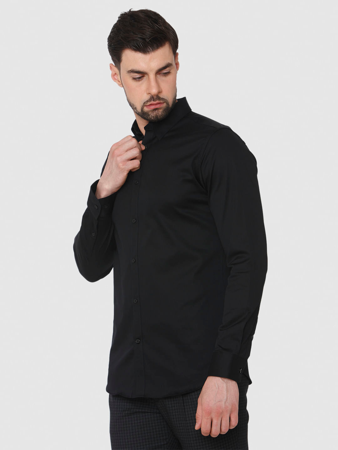 Black Formal Full Sleeves Shirt