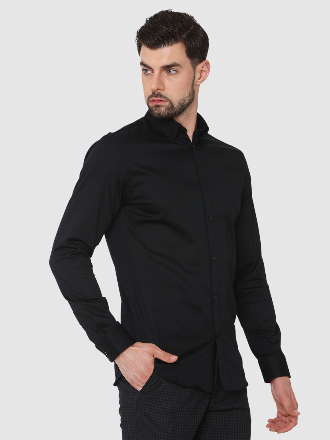 Black Formal Full Sleeves Shirt