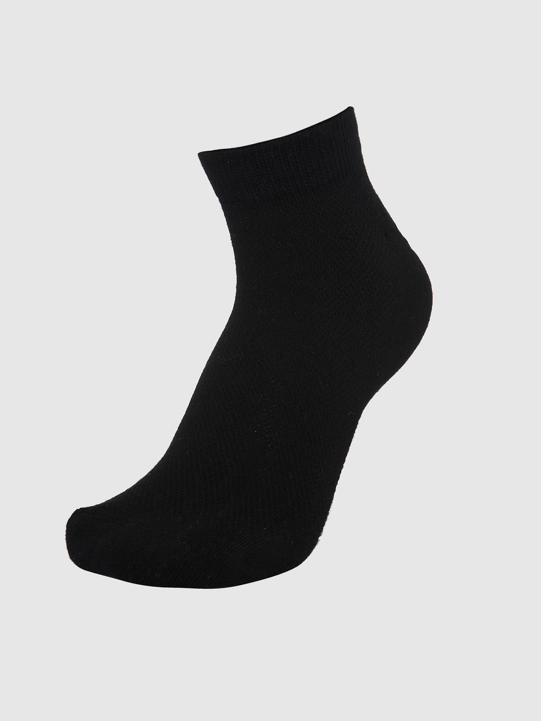 Black Pack Of Three Ankle Length Socks