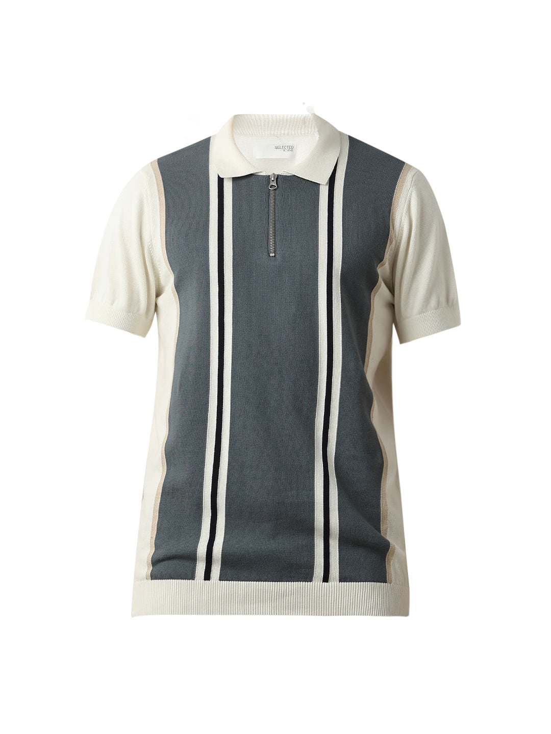 Off-White Colourblocked Knitted Polo