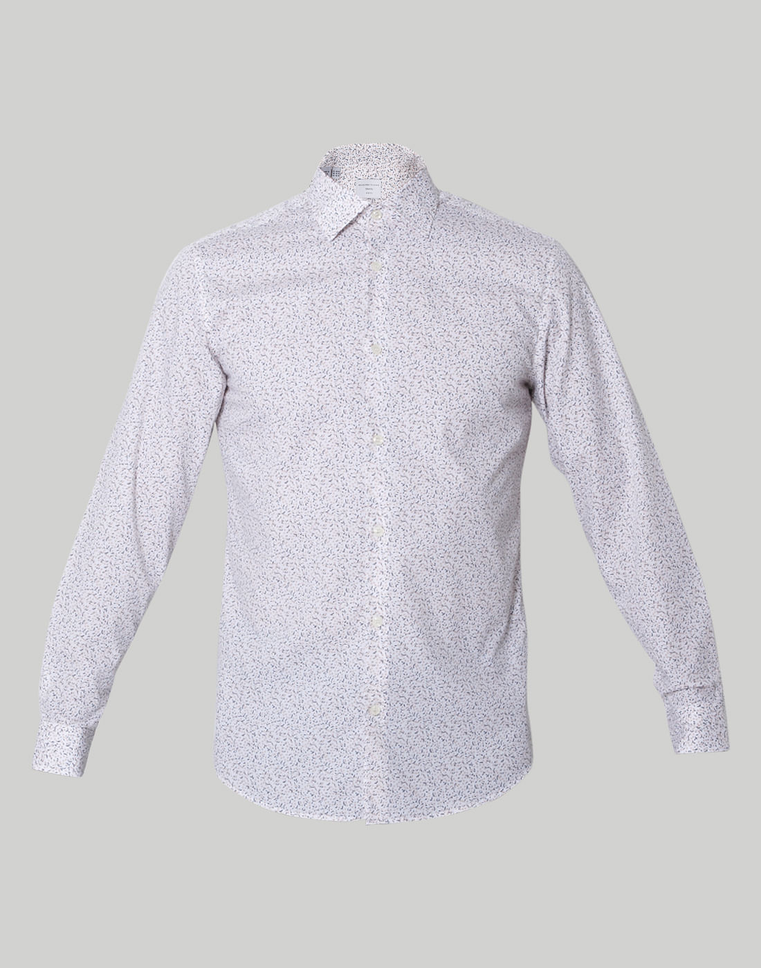 White Printed Full Sleeves Shirt
