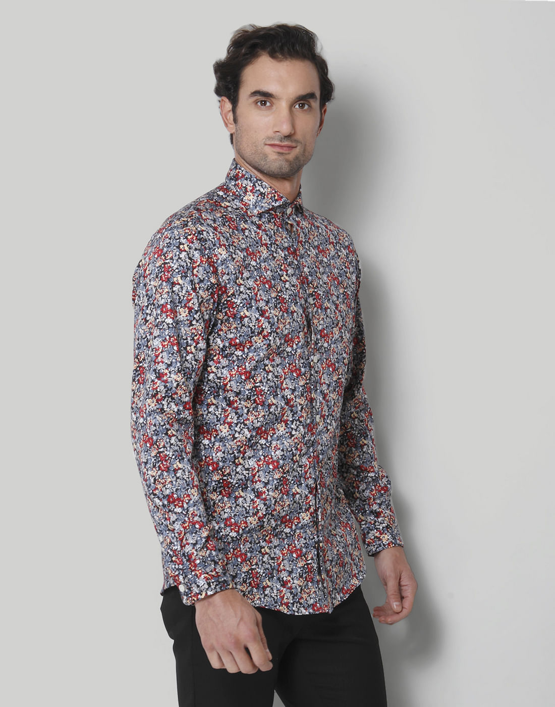 Red Printed Full Sleeves Shirt