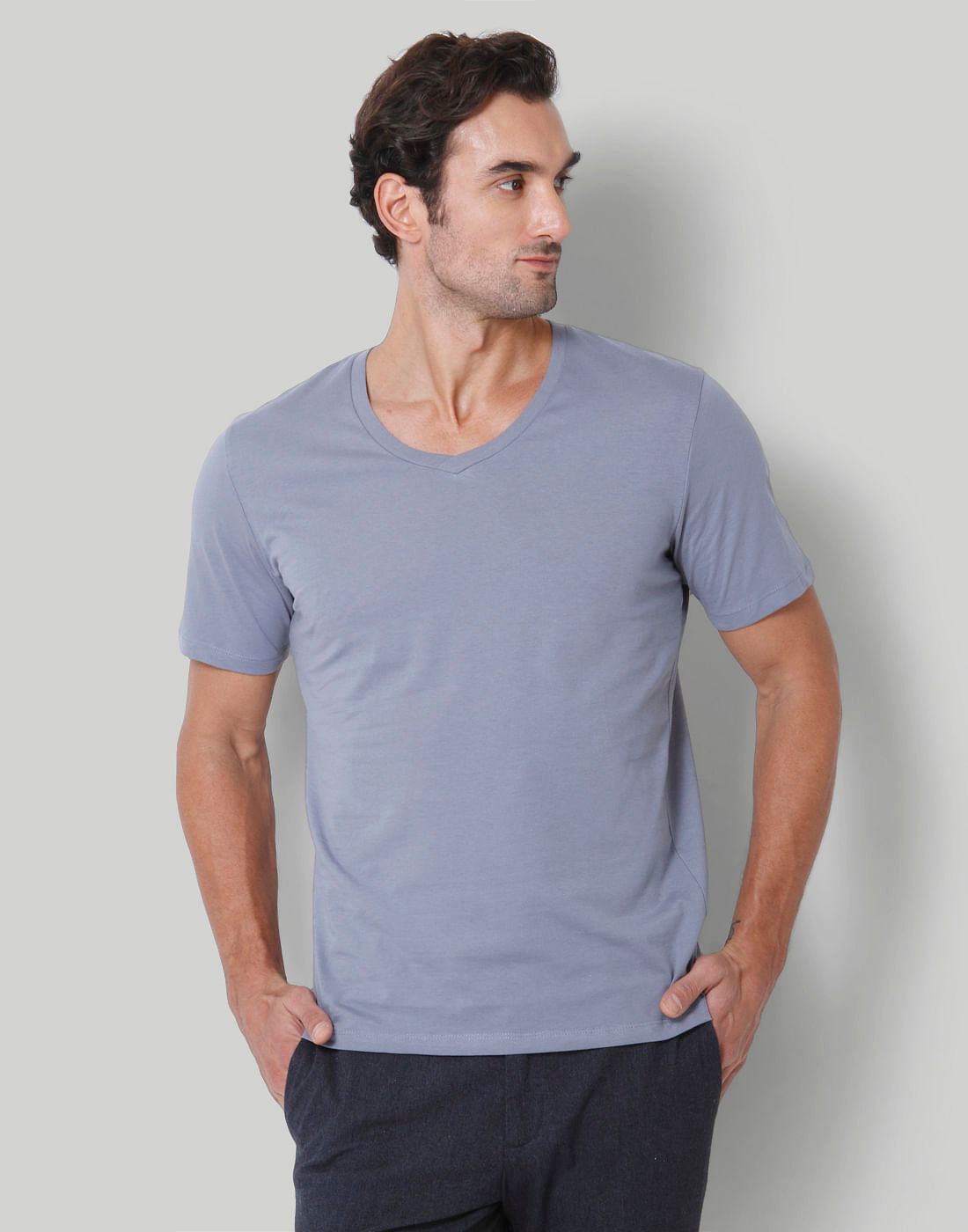 Blue V-Neck T-Shirt