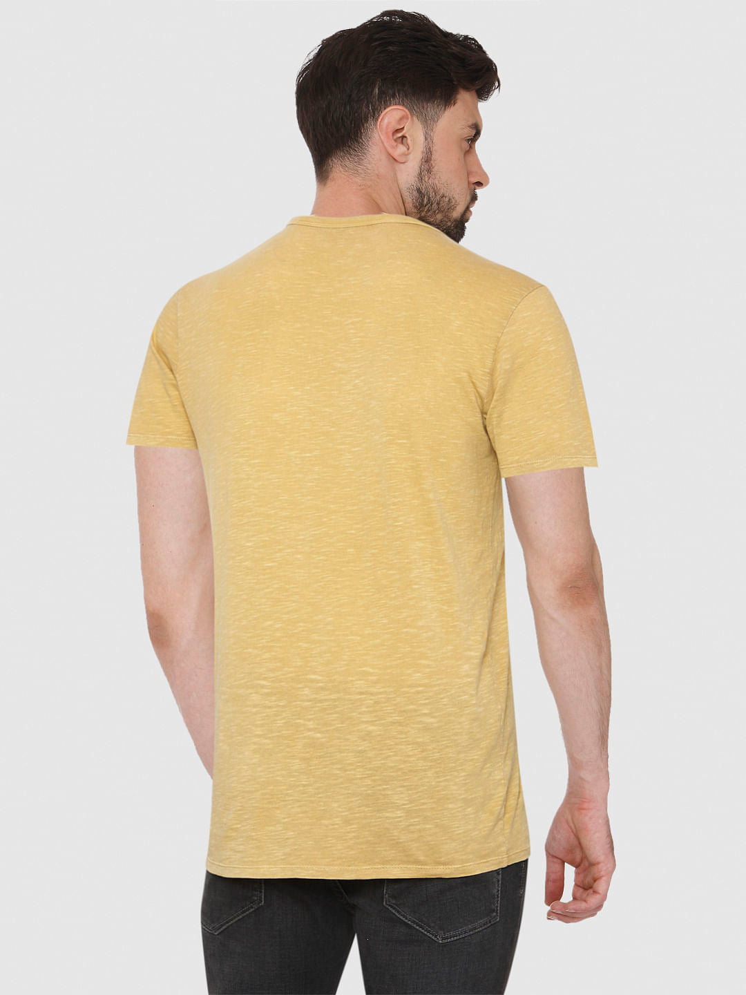 Yellow Overdyed Crew Neck T-Shirt