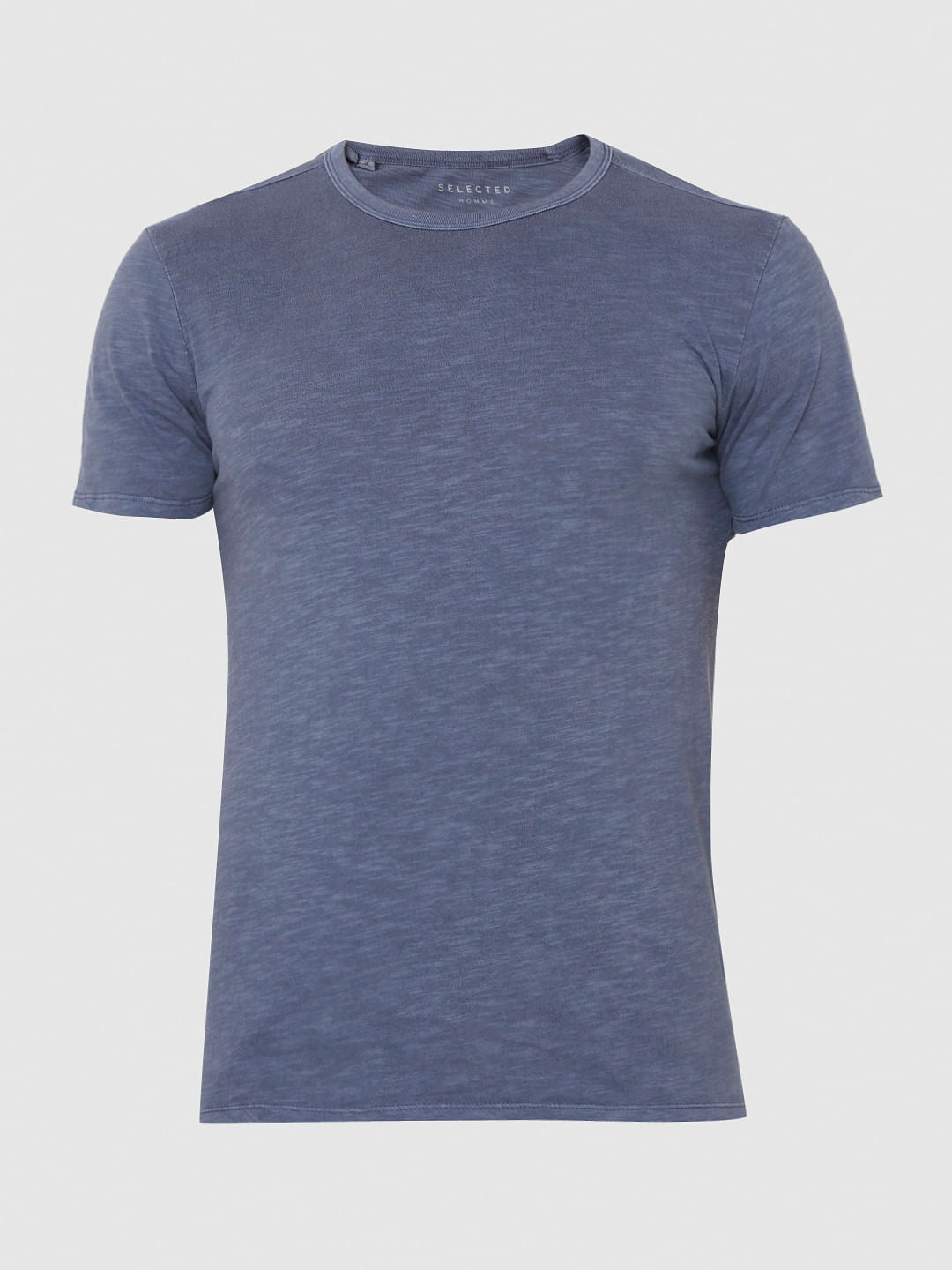 Blue Overdyed Crew Neck T-Shirt