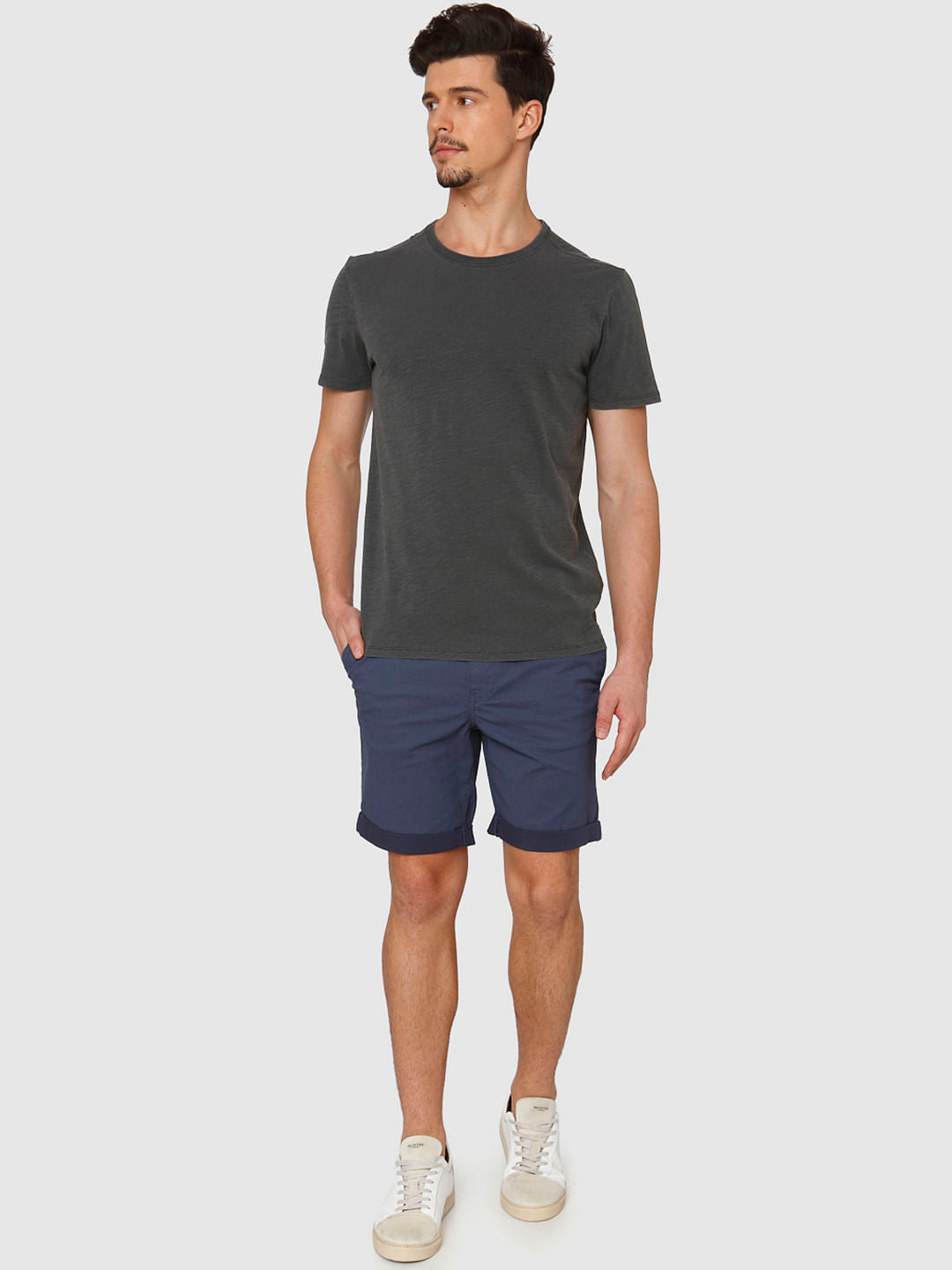 Grey Dyed Crew Neck T-Shirt