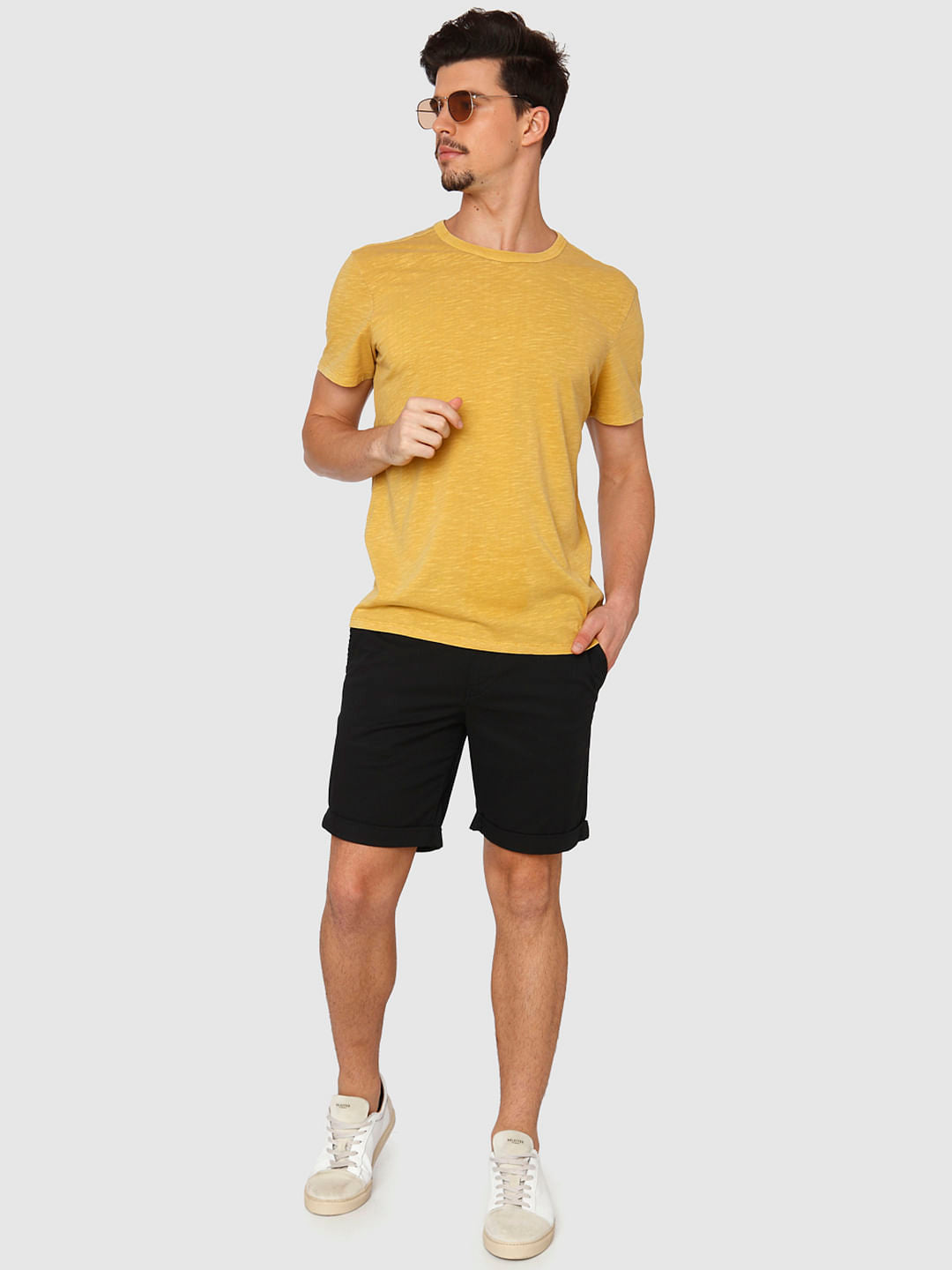 Yellow Dyed Crew Neck T-Shirt