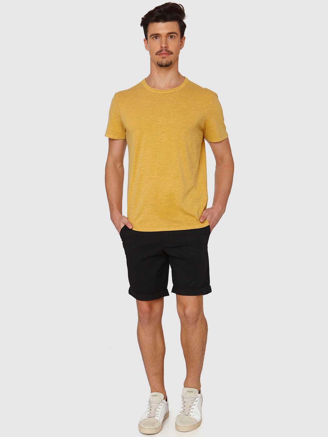 Yellow Dyed Crew Neck T-Shirt