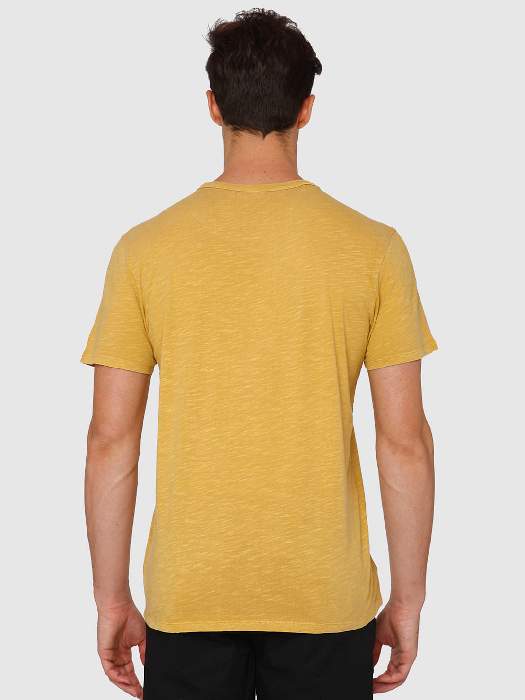 Yellow Dyed Crew Neck T-Shirt