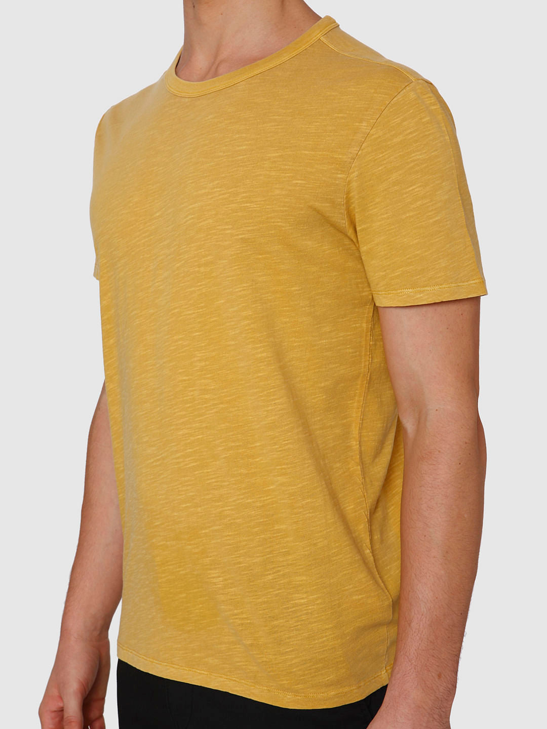 Yellow Dyed Crew Neck T-Shirt