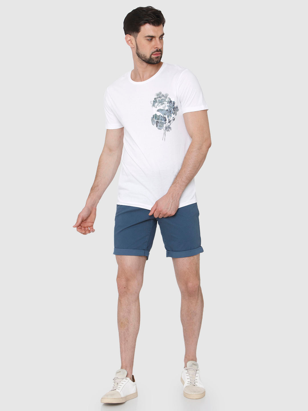 White Graphic Print Crew Neck T-Shirt