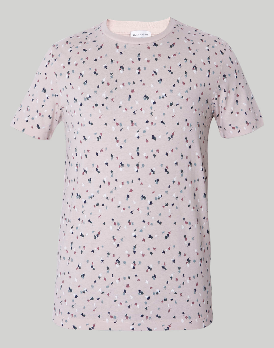 Pink Floral Print Crew Neck T-Shirt