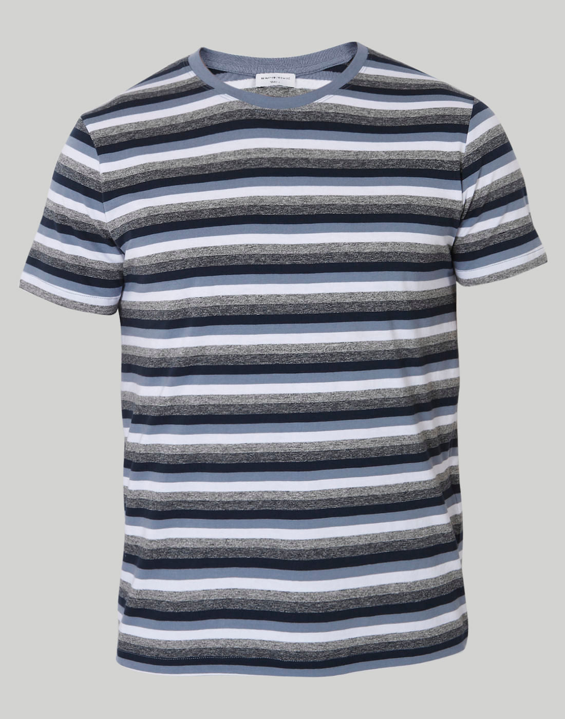 Blue Striped Crew Neck T-Shirt