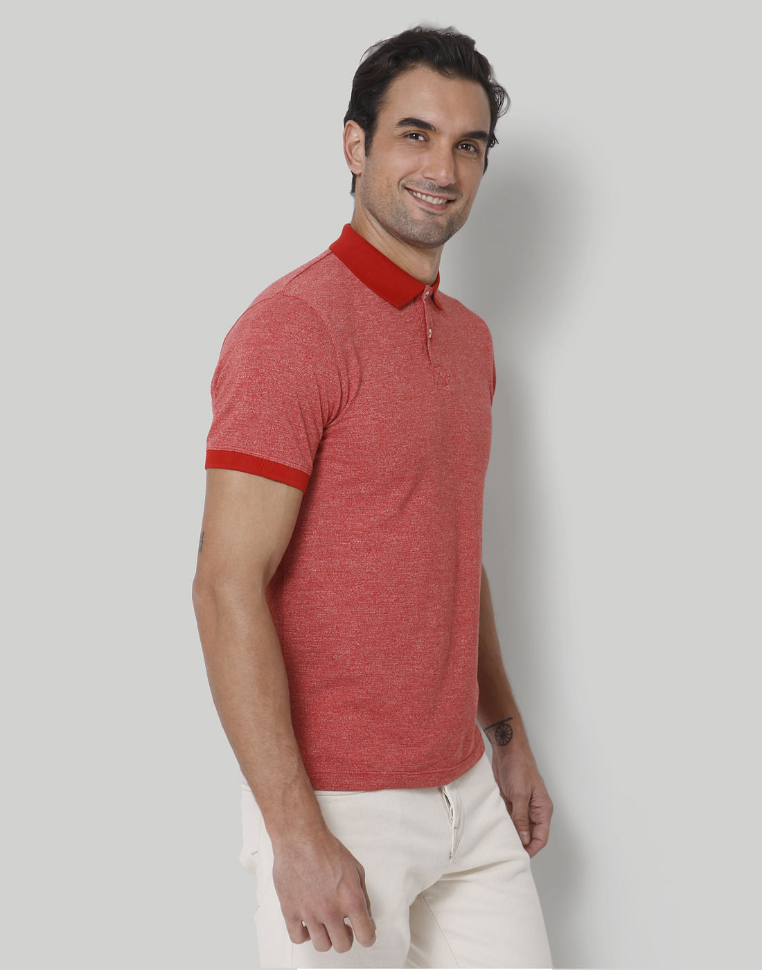 Red Polo Neck T-Shirt