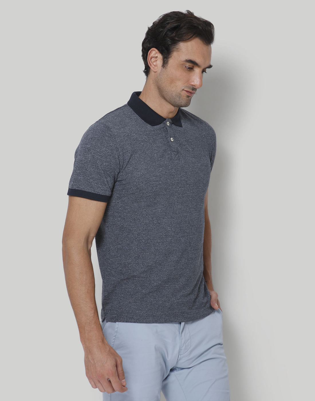 Blue Polo Neck T-Shirt