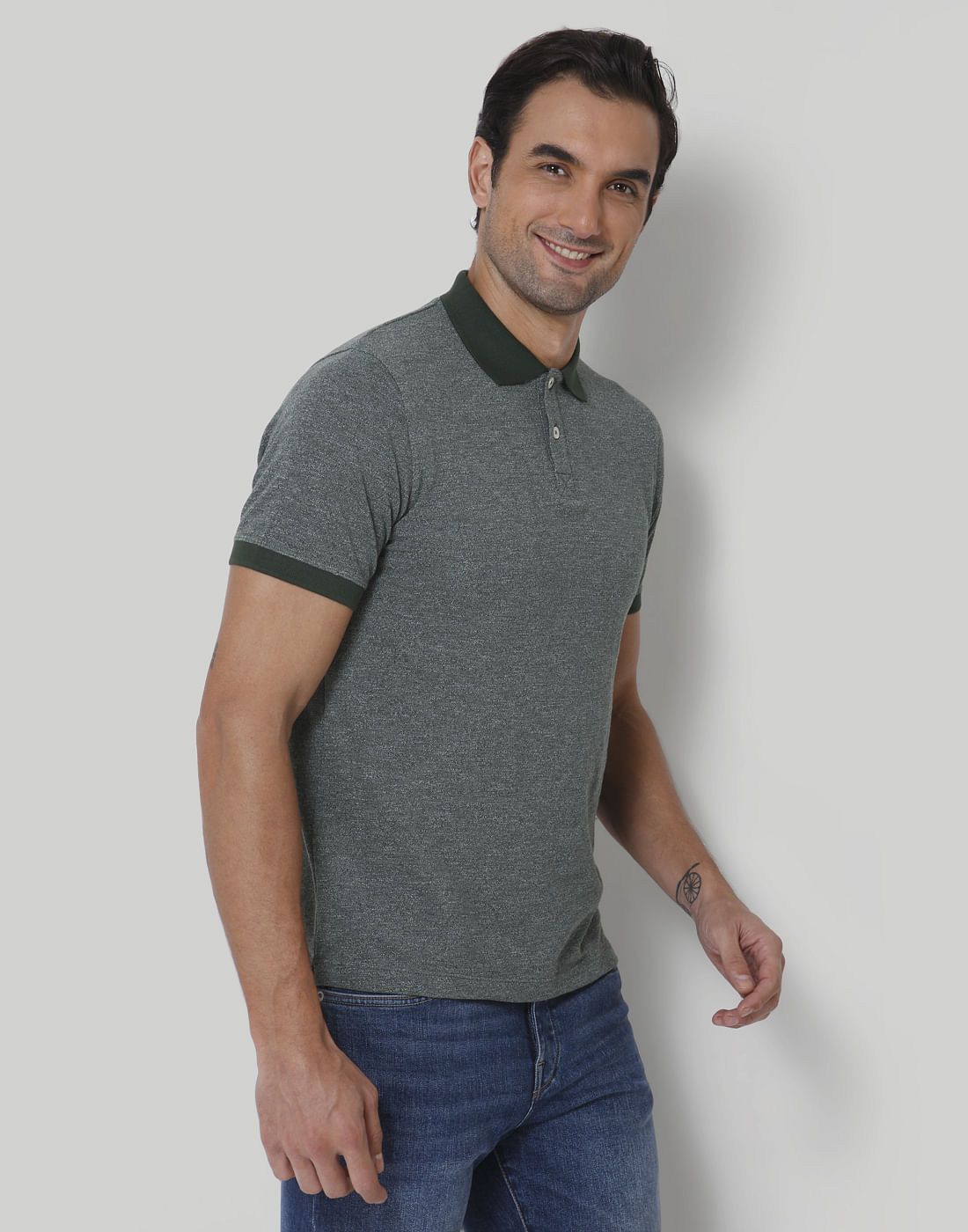 Green Polo Neck T-Shirt
