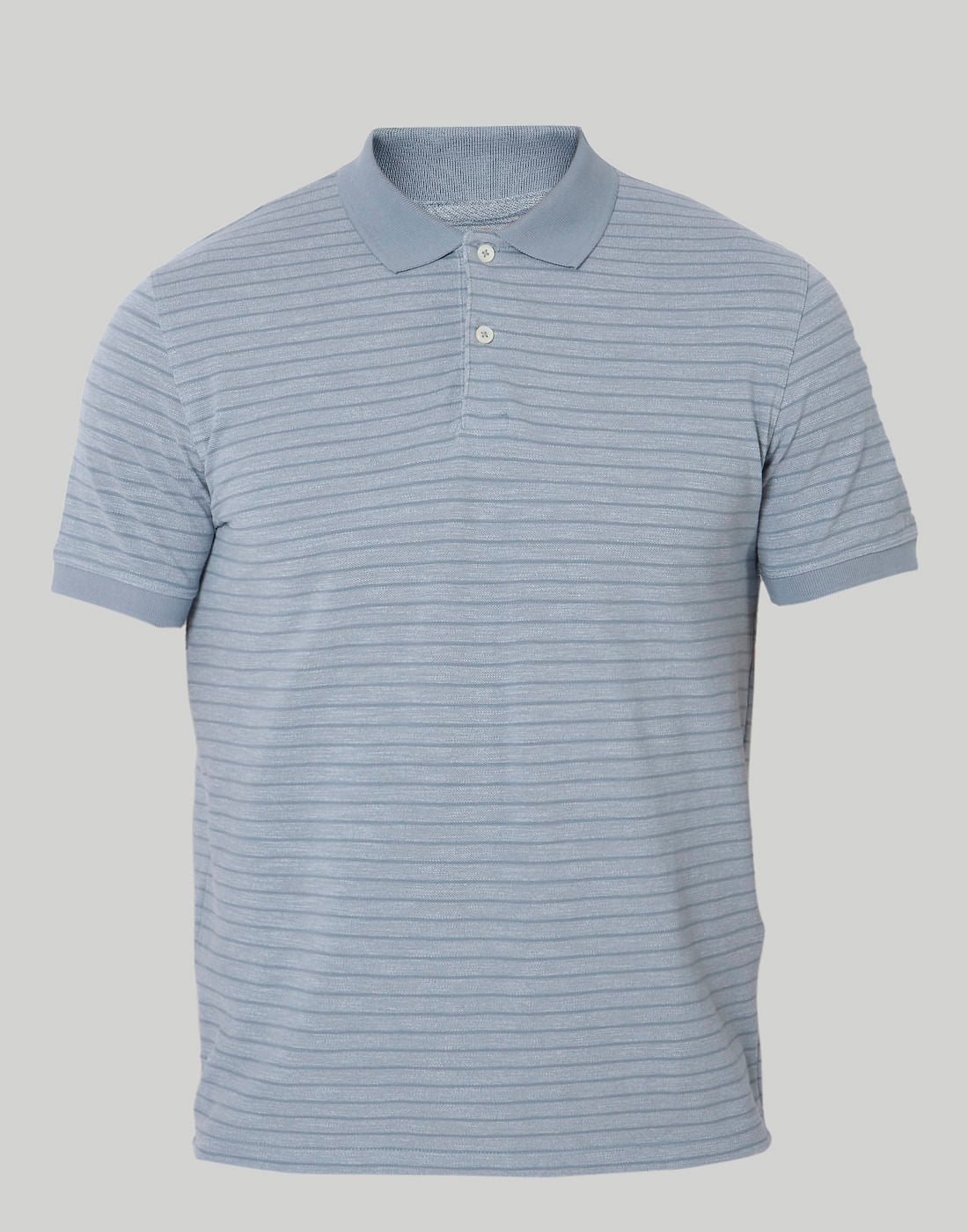 Blue Striped Polo Neck T-Shirt