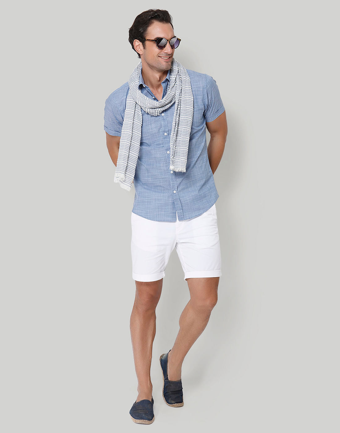 Blue Short Sleeves Shirt