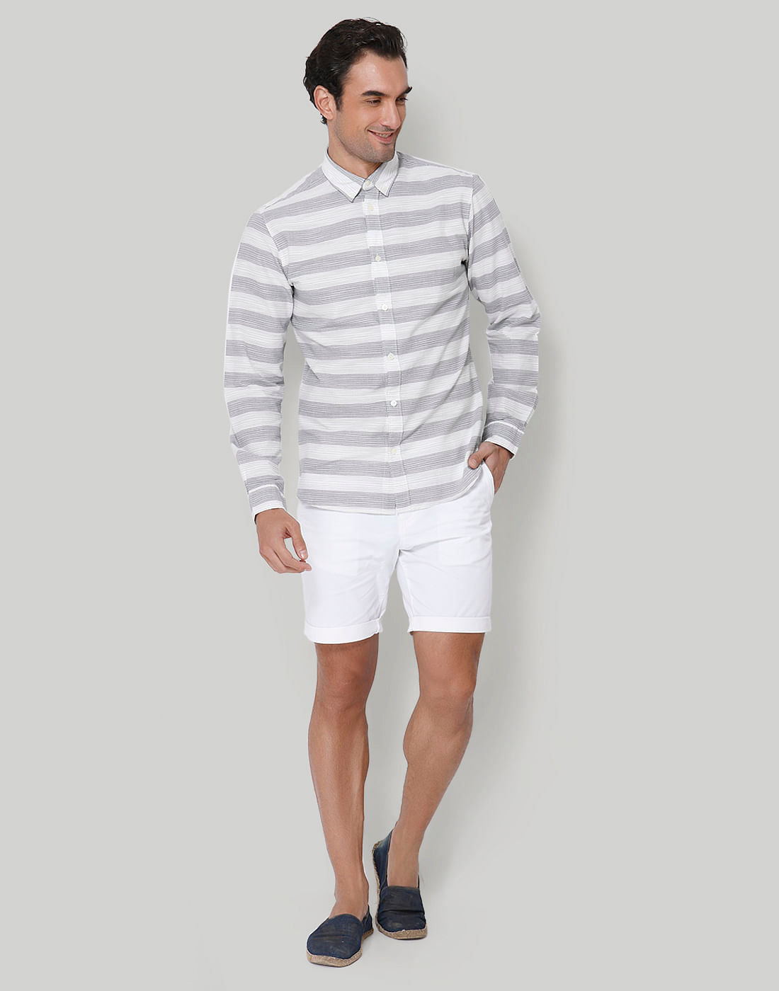 White Striped Full Sleeves Shirt
