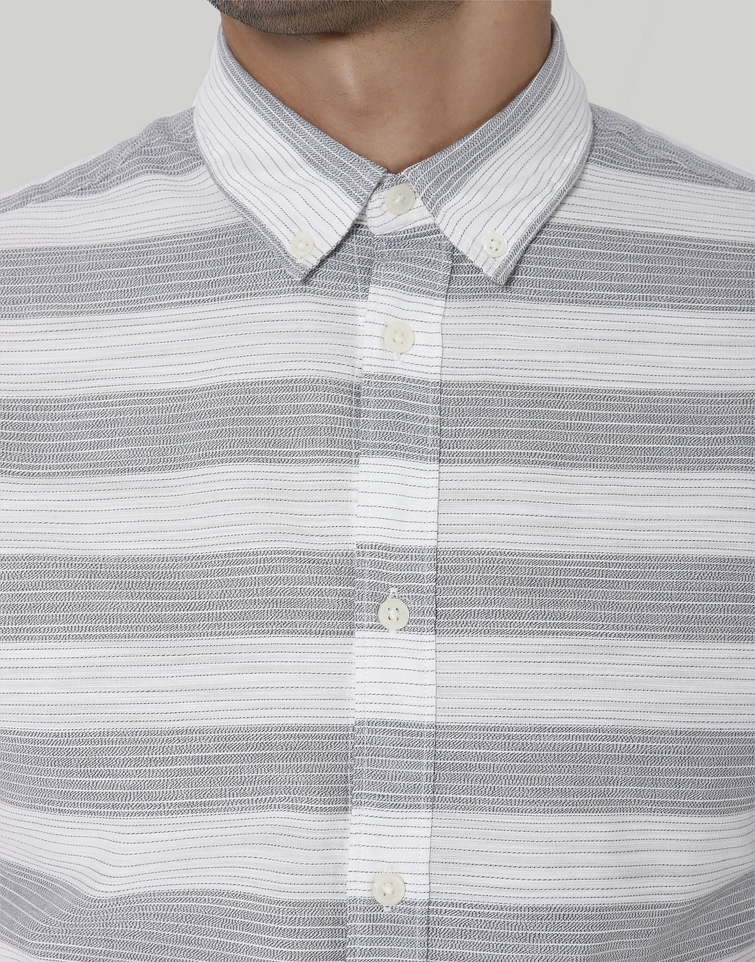 White Striped Full Sleeves Shirt