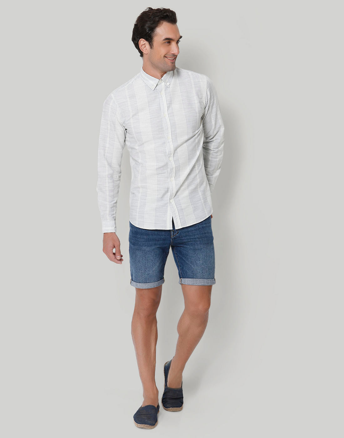 White Striped Full Sleeves Shirt