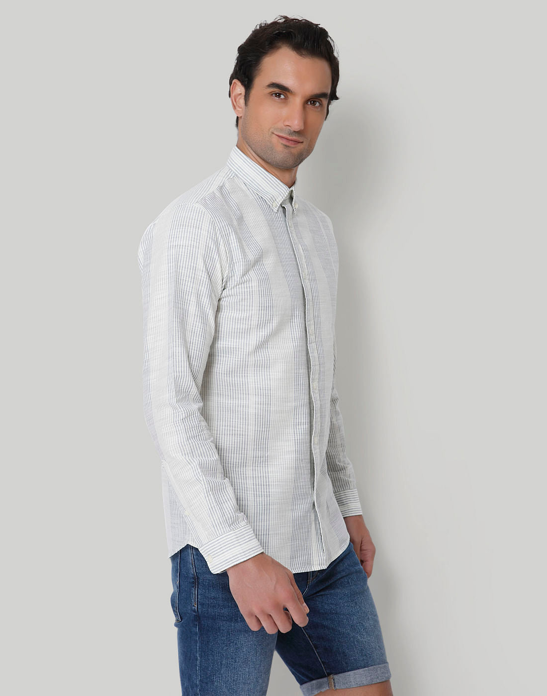 White Striped Full Sleeves Shirt