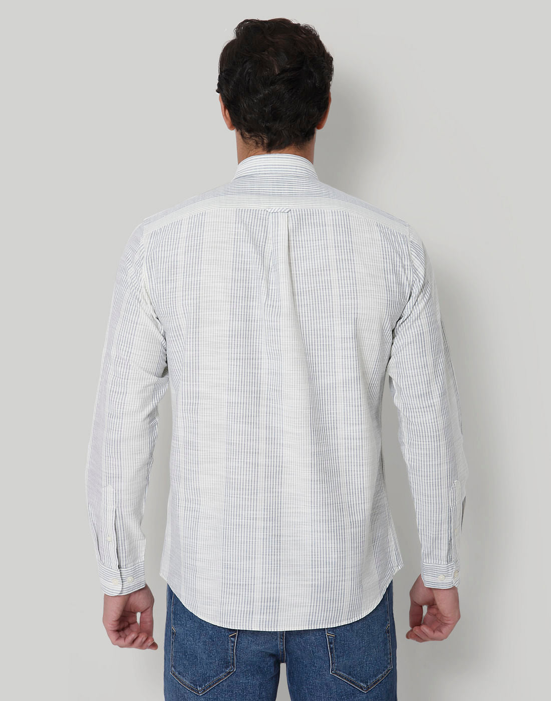 White Striped Full Sleeves Shirt