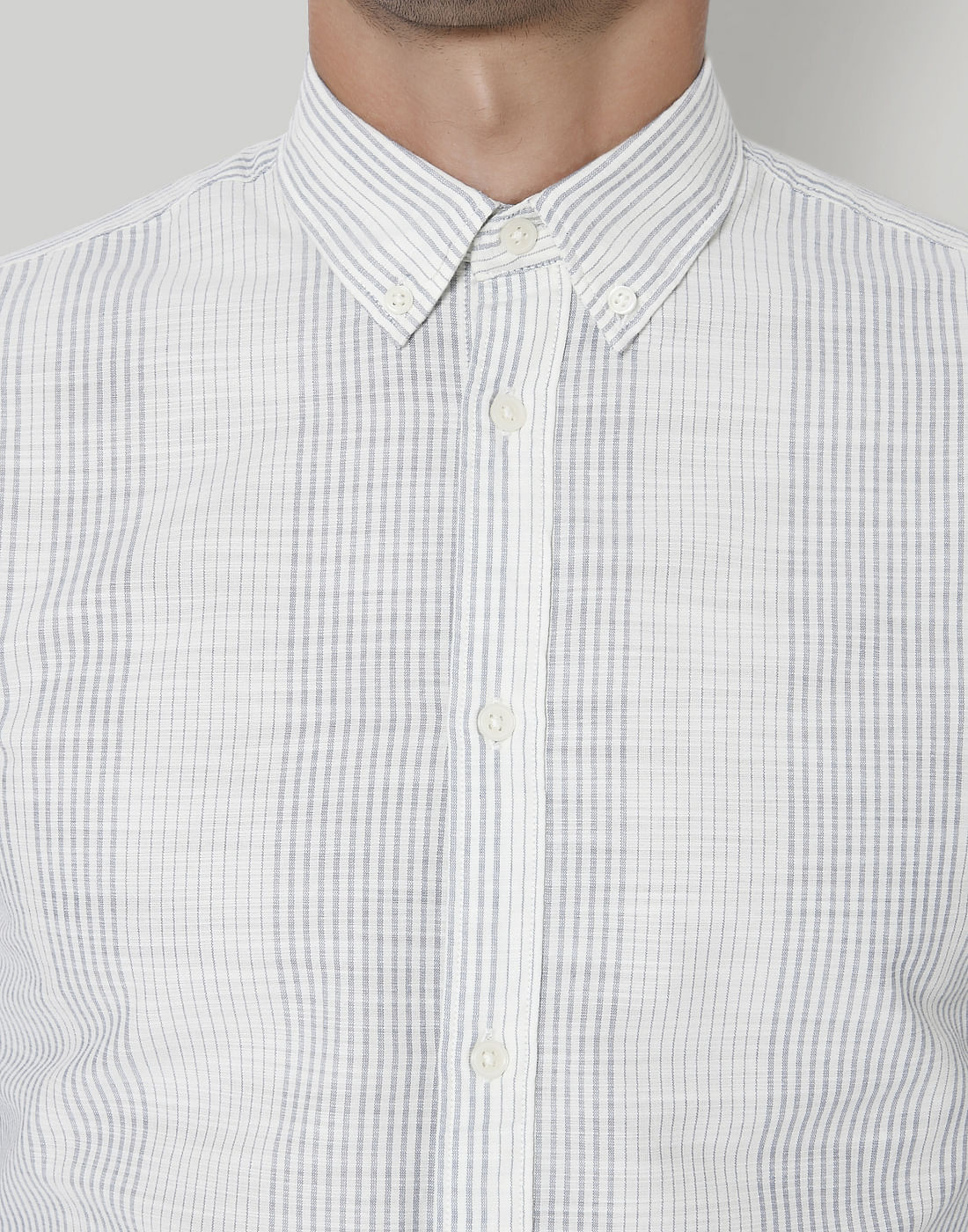 White Striped Full Sleeves Shirt