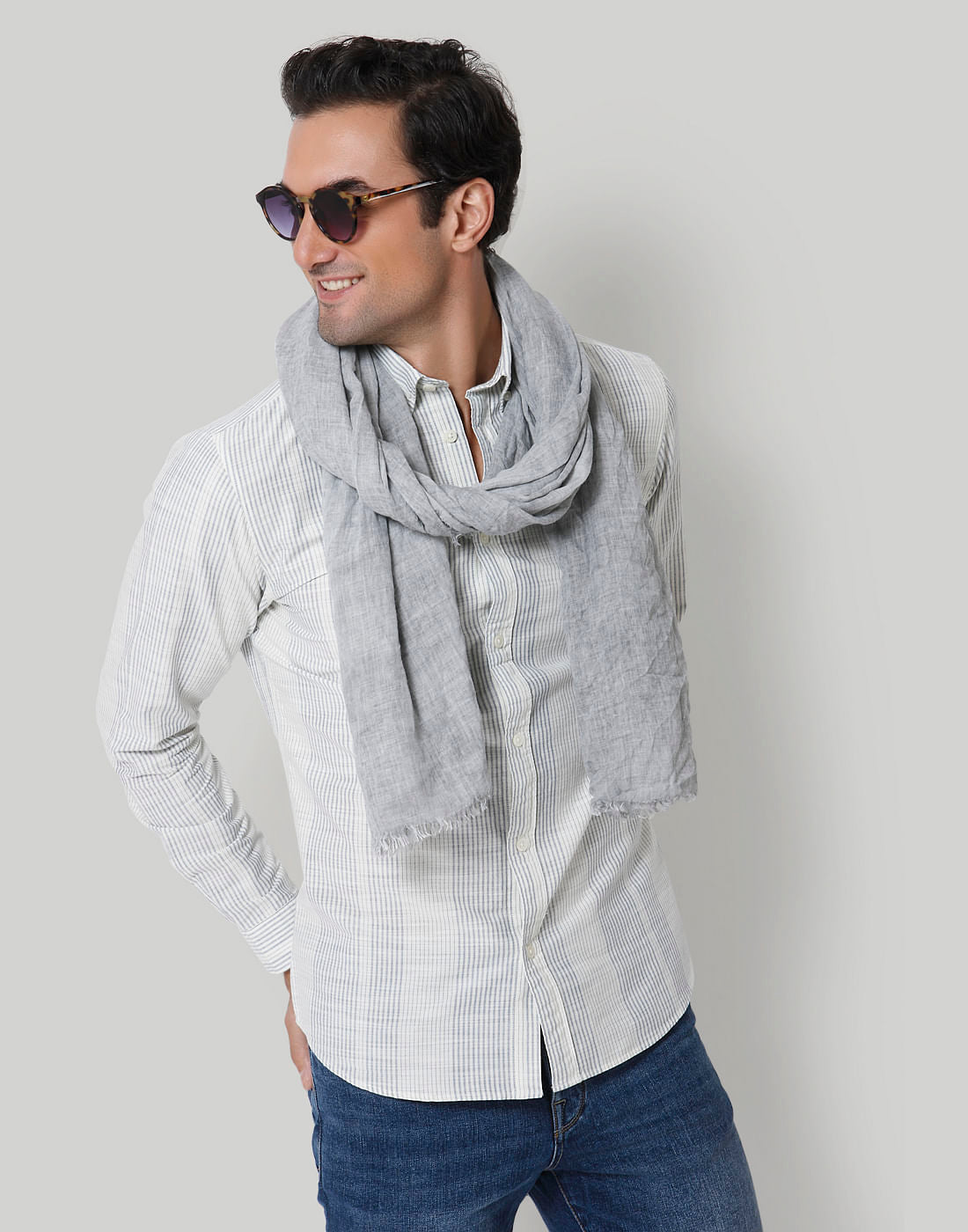White Striped Full Sleeves Shirt