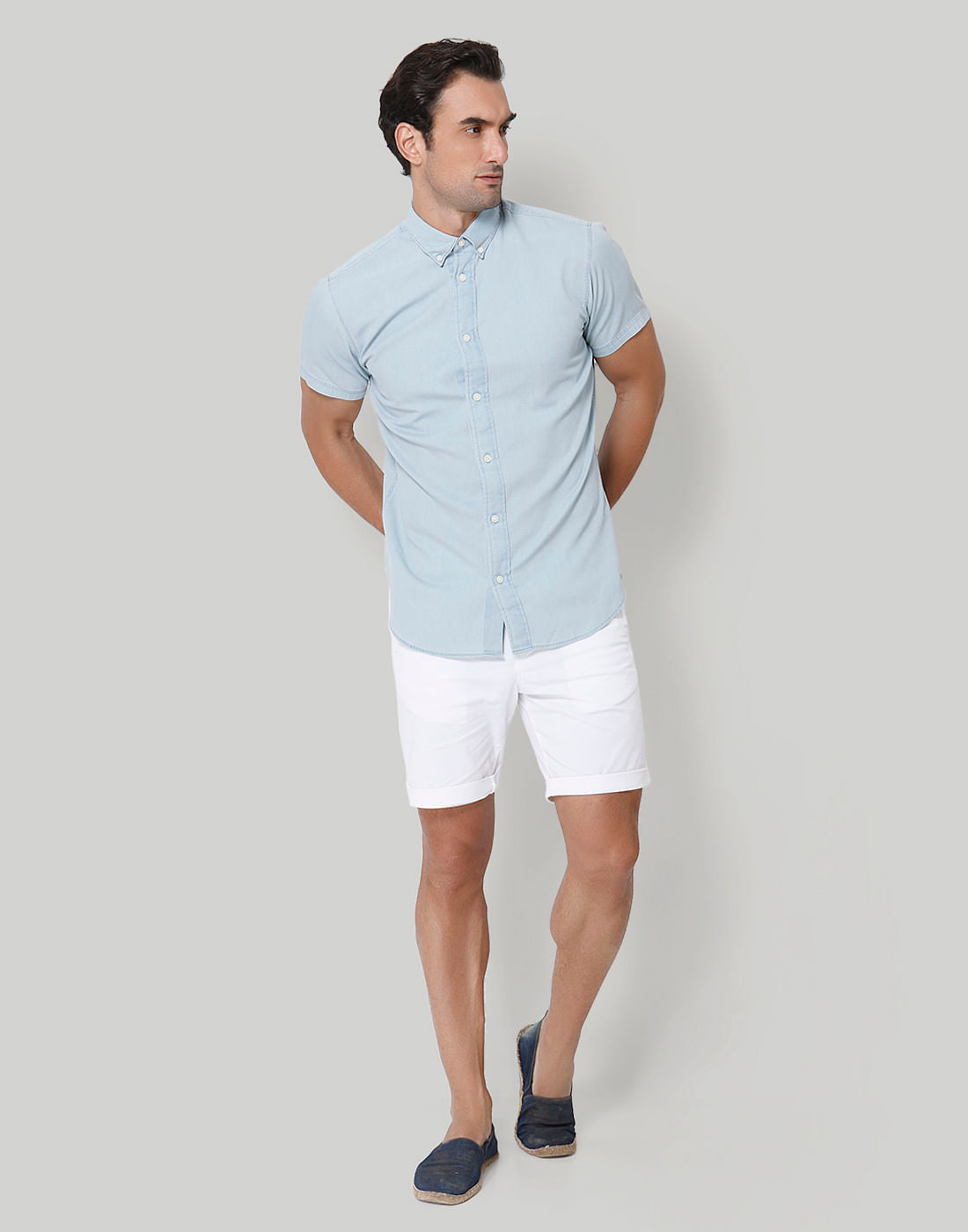 Blue Short Sleeves Shirt