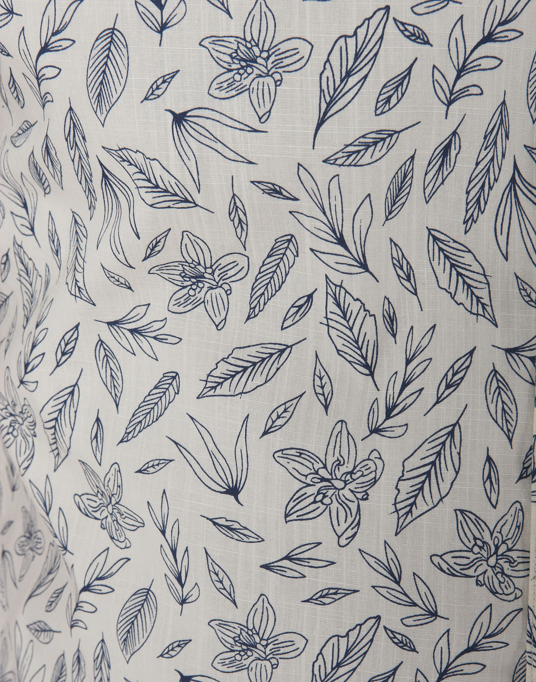 White Floral Print Short Sleeves Shirt