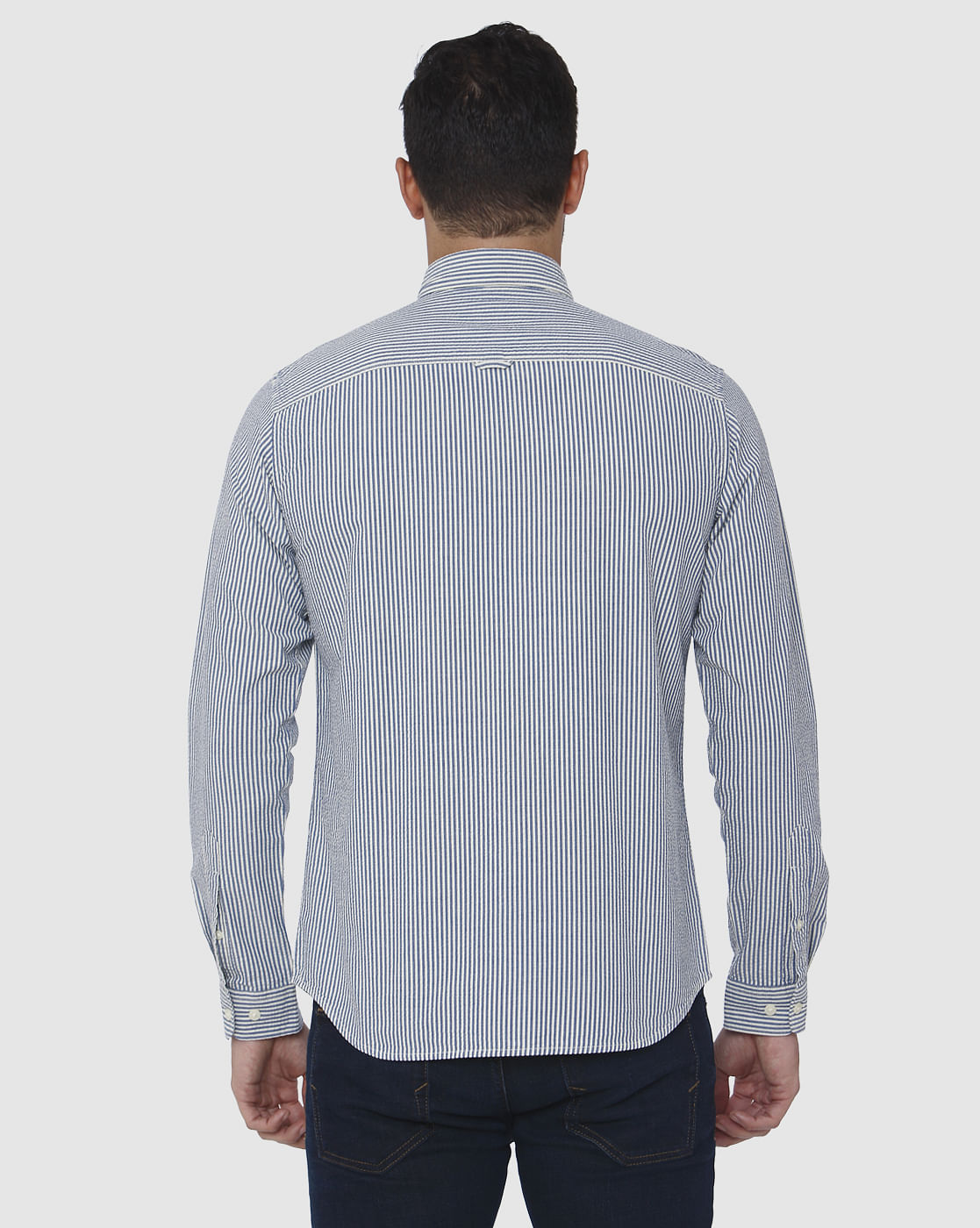 Blue Printed Full Sleeves Shirt
