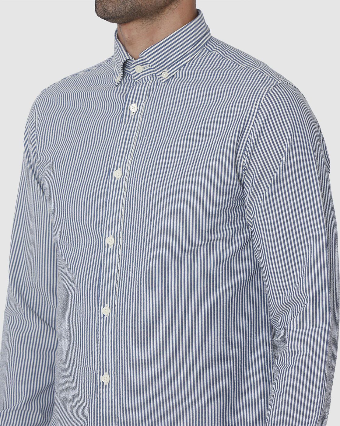 Blue Printed Full Sleeves Shirt