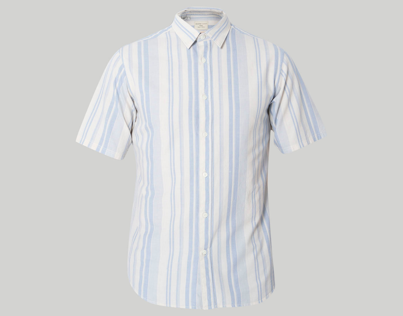 Blue Striped Short Sleeves Shirt