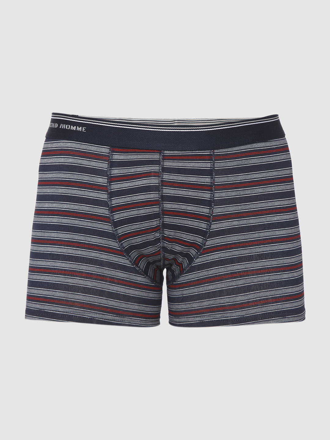Navy Blue Striped Trunks