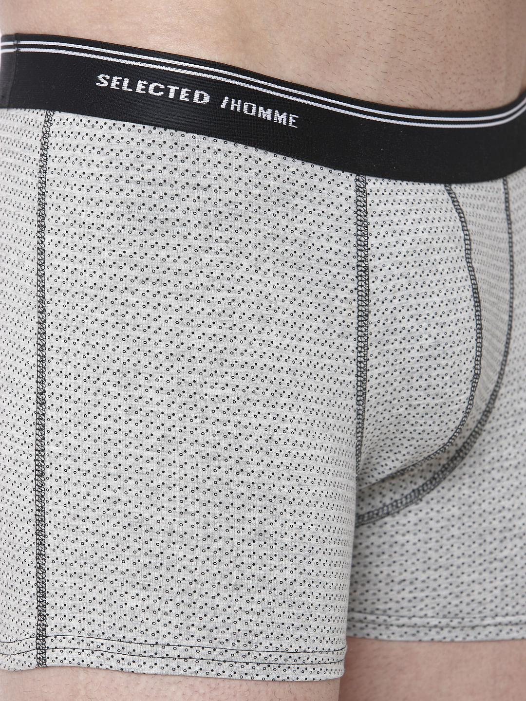 Light Grey Printed Trunks