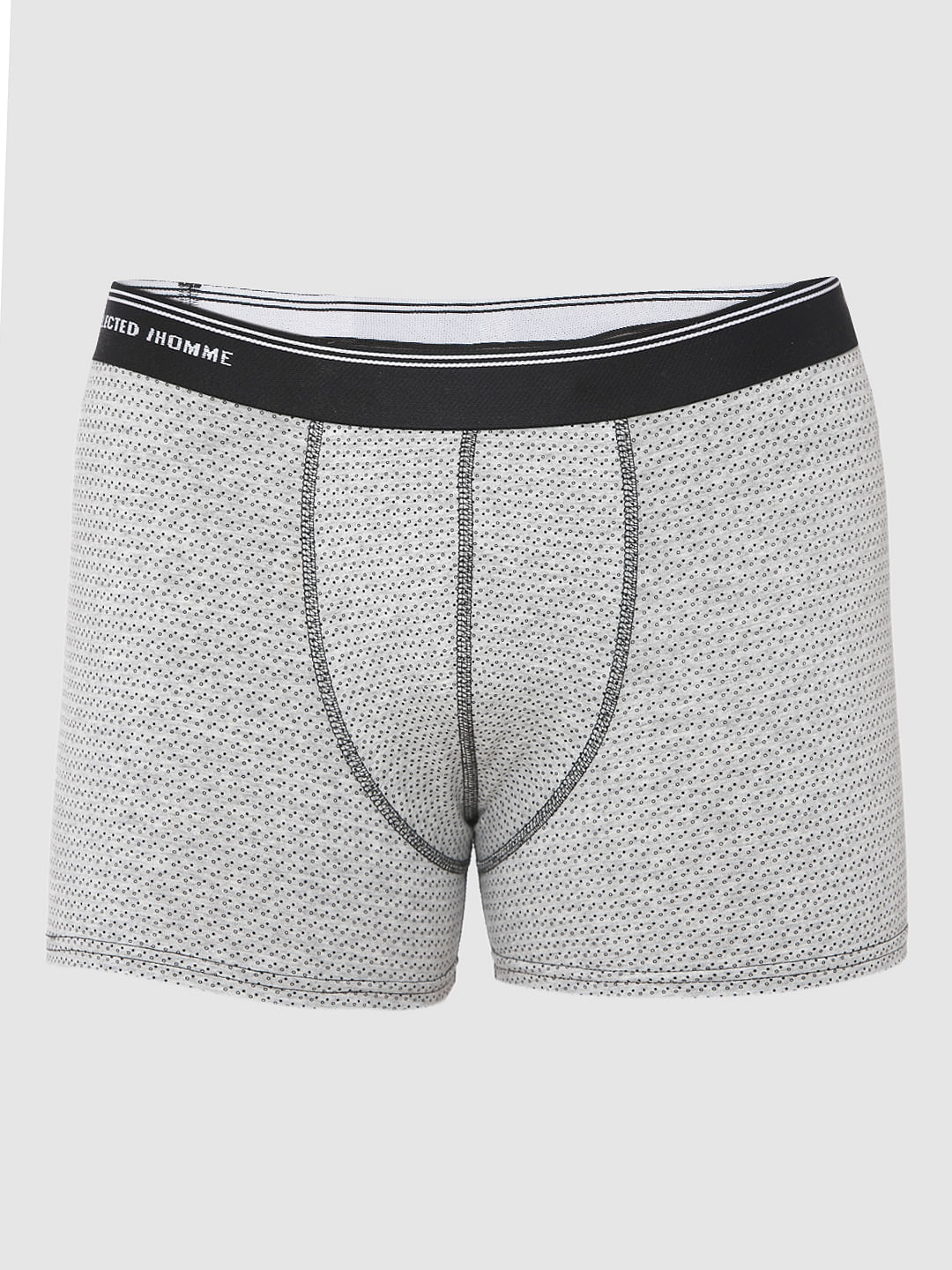 Light Grey Printed Trunks