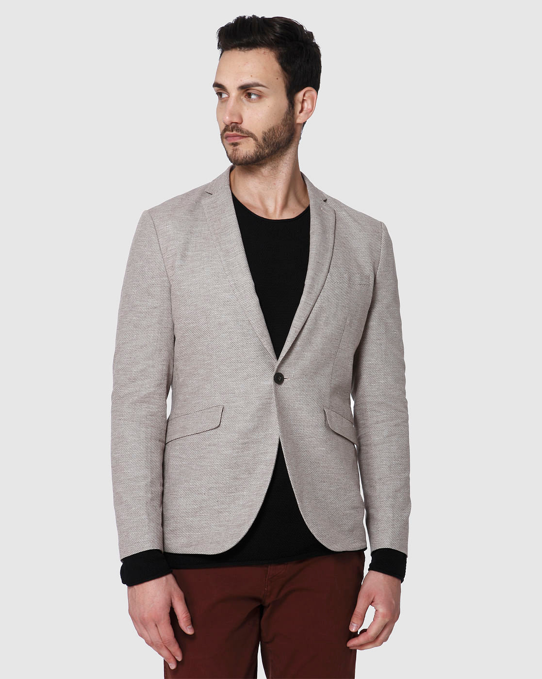 Light Brown Slim Fit Blazer