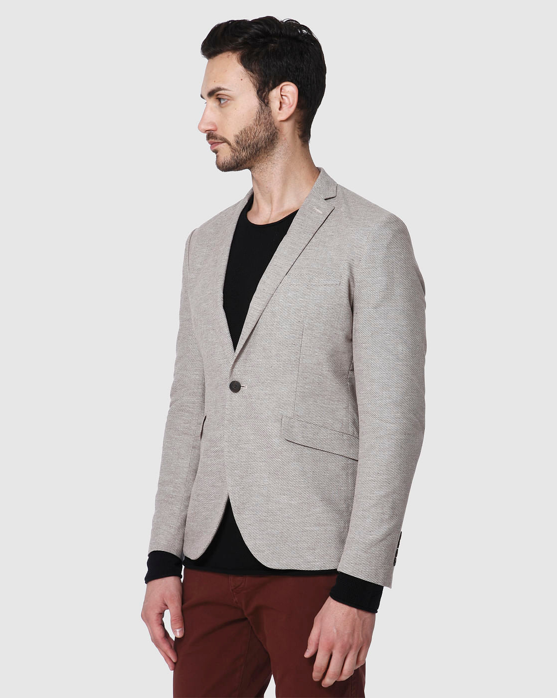 Light Brown Slim Fit Blazer