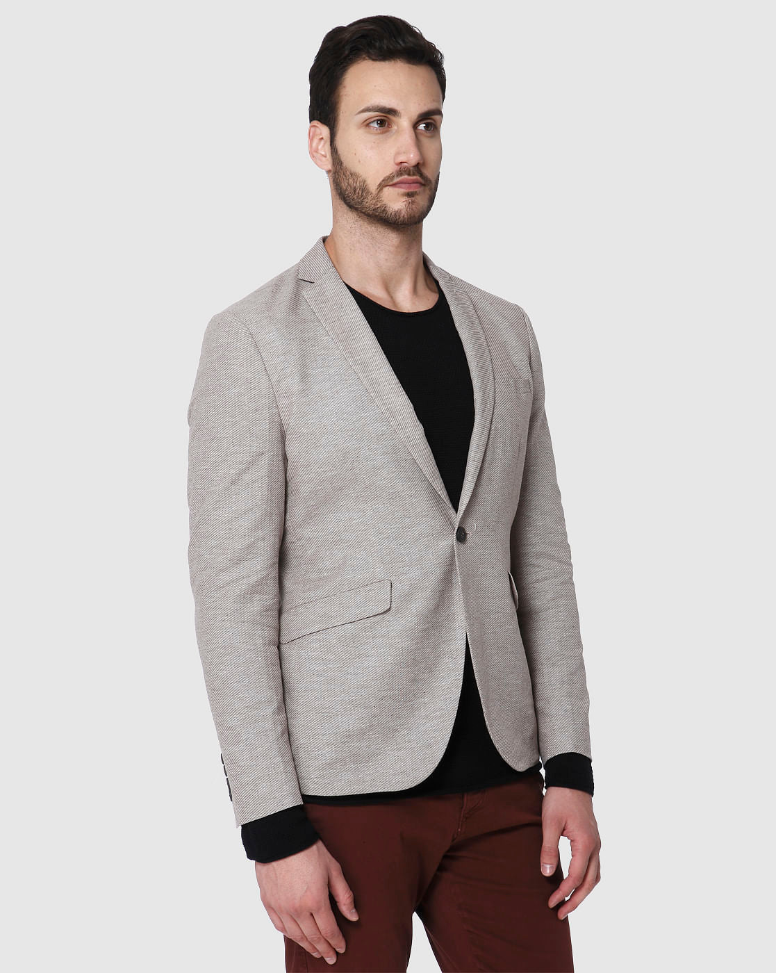 Light Brown Slim Fit Blazer