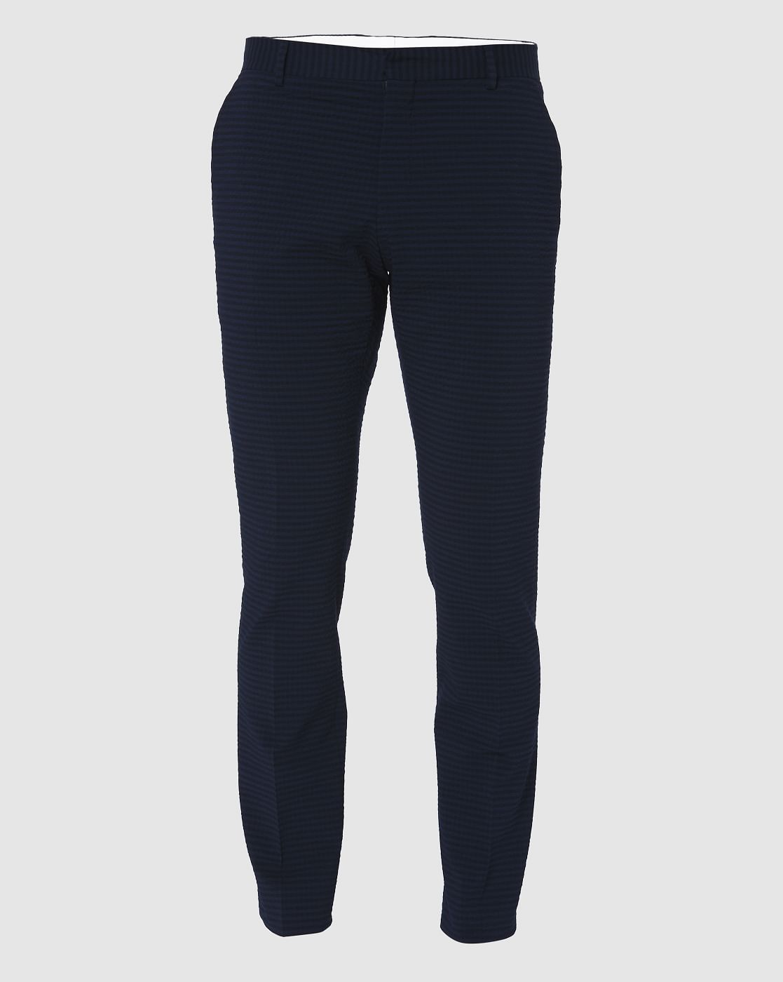 Navy Blue Striped Trousers