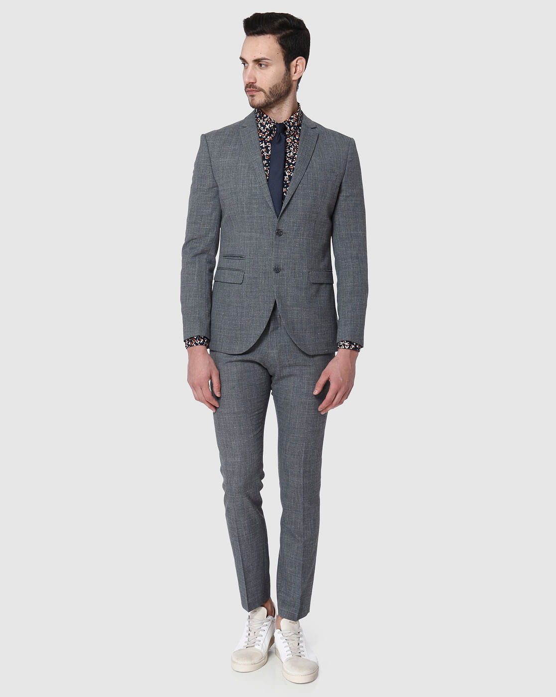 Grey Formal Slim Fit Blazer