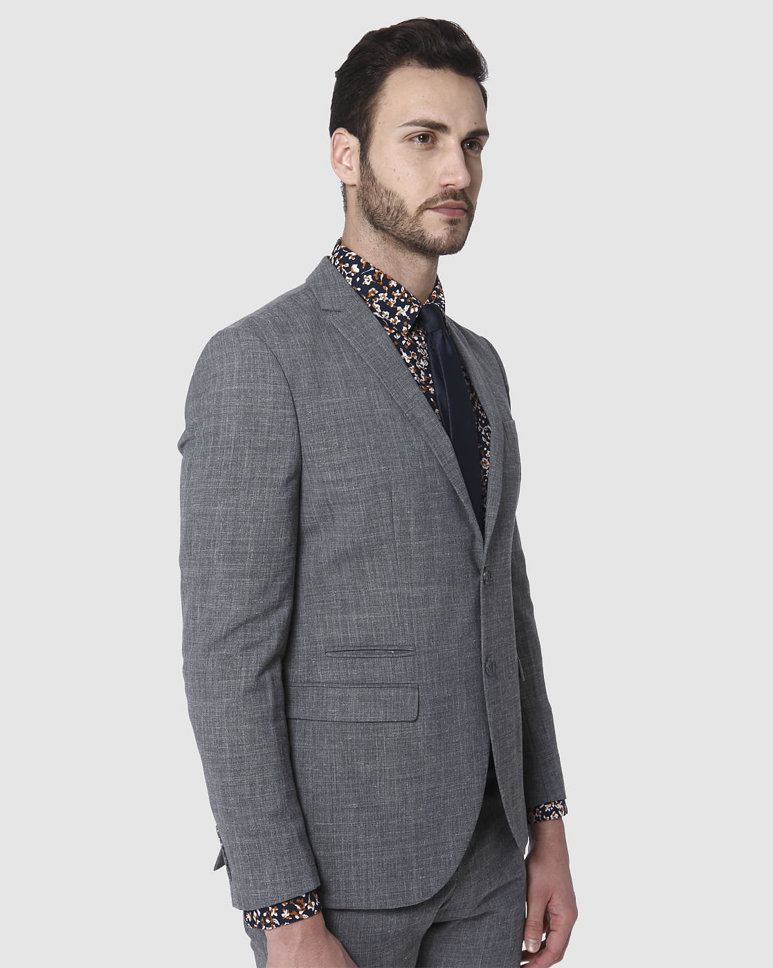Grey Formal Slim Fit Blazer