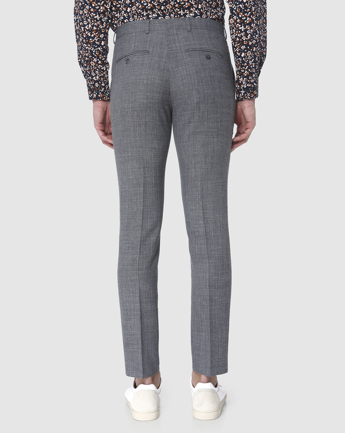 Grey Formal Slim Fit Trousers